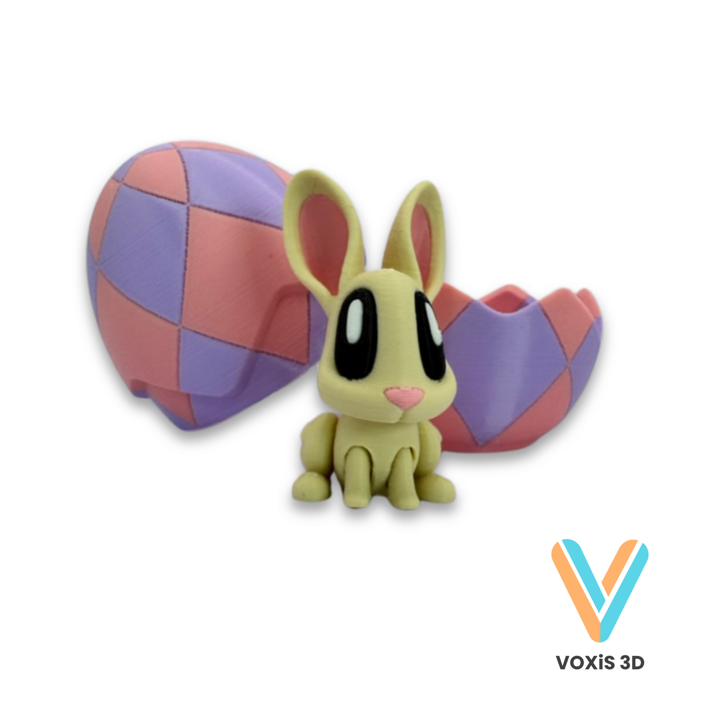 Easter Bunny Decorations – 3D Printed Brown & Beige Rabbits – Small or Large Sizes – Optional Easter Egg – Blob Lab Authorized Seller