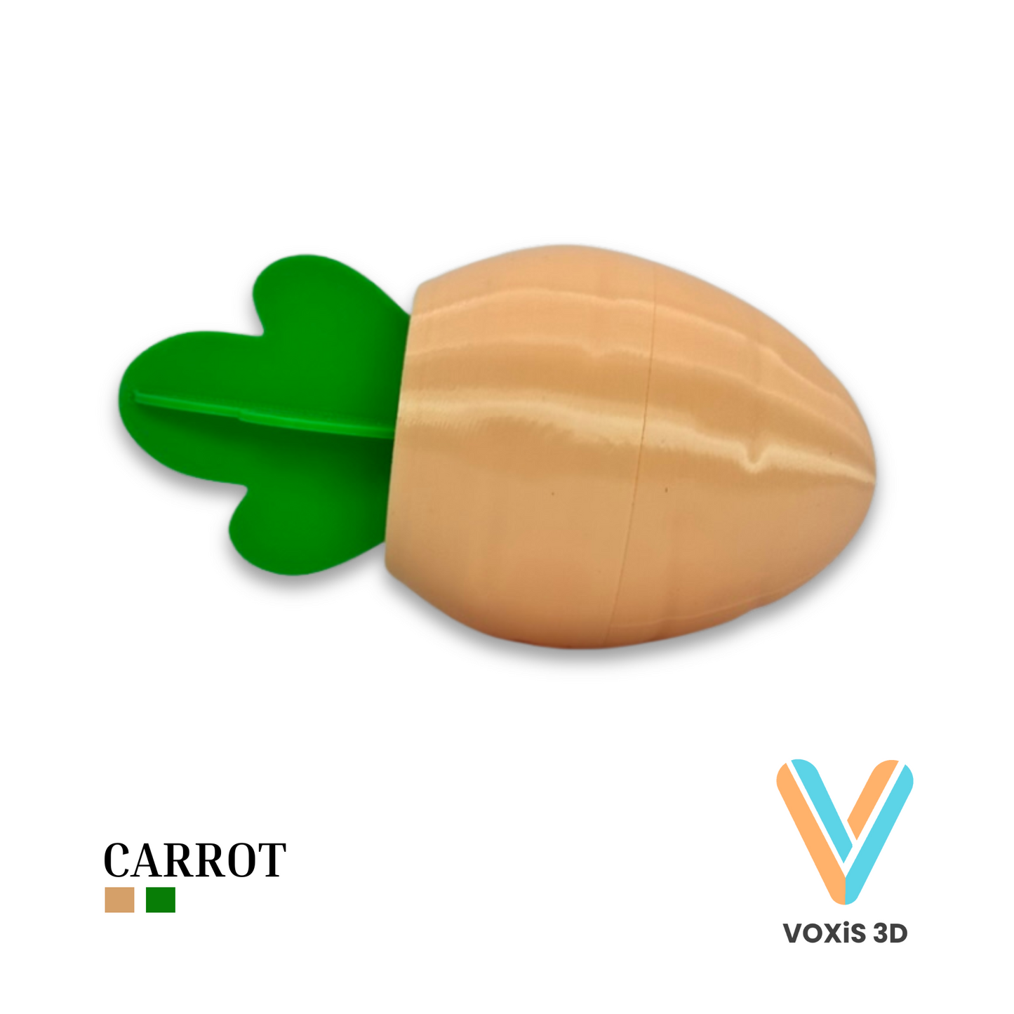 Easter Carrot with 2 Chicks | 3D Printed Twist Open Egg | Easter Basket Stuffer | Spring Toy | Layers in Green