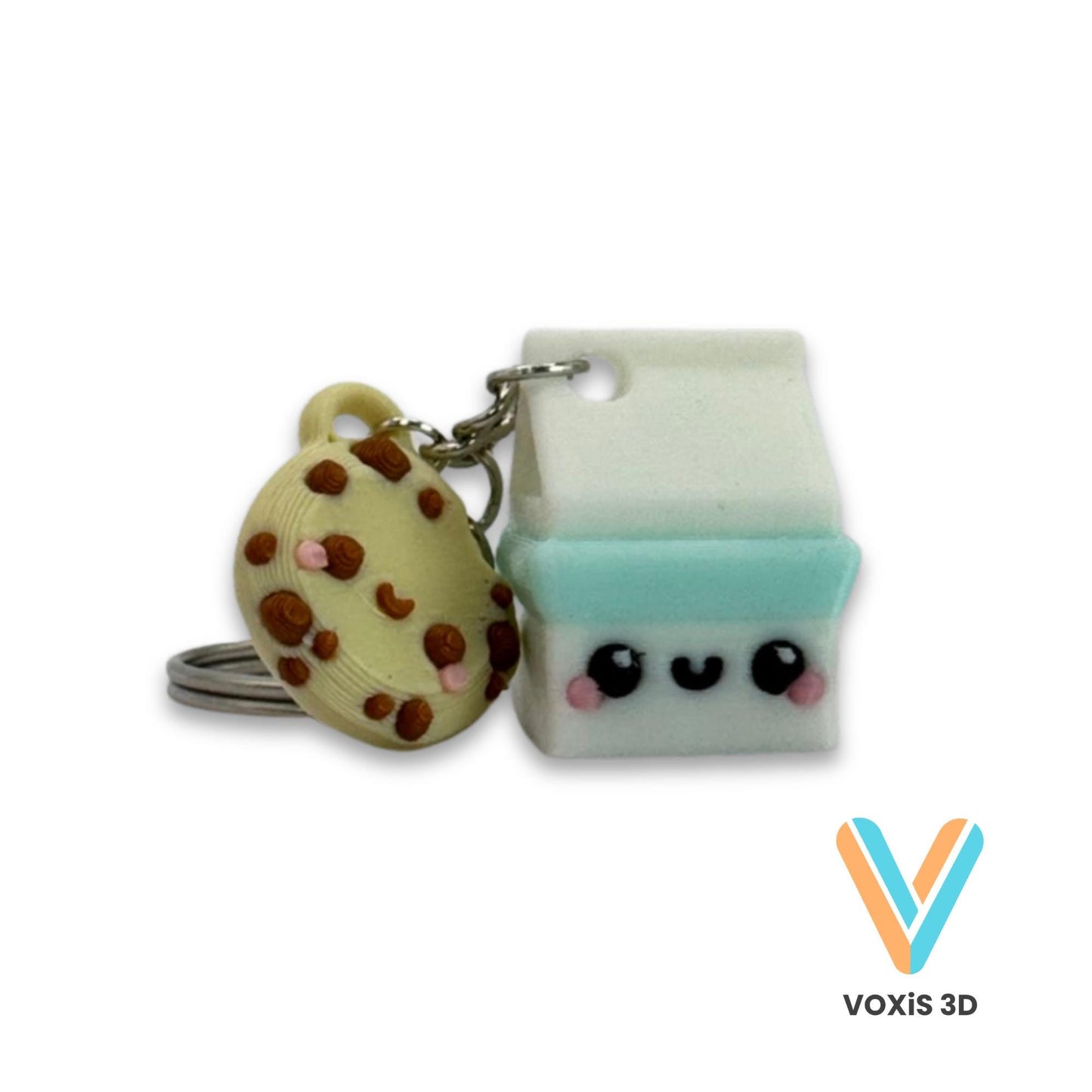 Milk + Cookie Keychains – Cute 3D Printed Keychain Set – Backpack & Water Bottle Charm – 3 Options Available