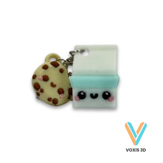 Milk + Cookie Keychains – Cute 3D Printed Keychain Set – Backpack & Water Bottle Charm – 3 Options Available