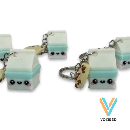 Milk + Cookie Keychains – Cute 3D Printed Keychain Set – Backpack & Water Bottle Charm – 3 Options Available