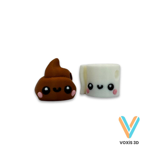 Funny Keychain Set | 3D Printed Poop & Toilet Paper Keychain | Gag Gift | Bathroom Humor | Quirky Gift | Gift for Friends